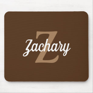 Mousepad Monograma Personalizado De Banho Castanho Para Ret