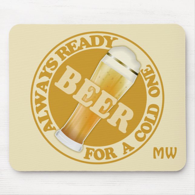 Mousepad monograma personalizado de CERVEJA (Frente)