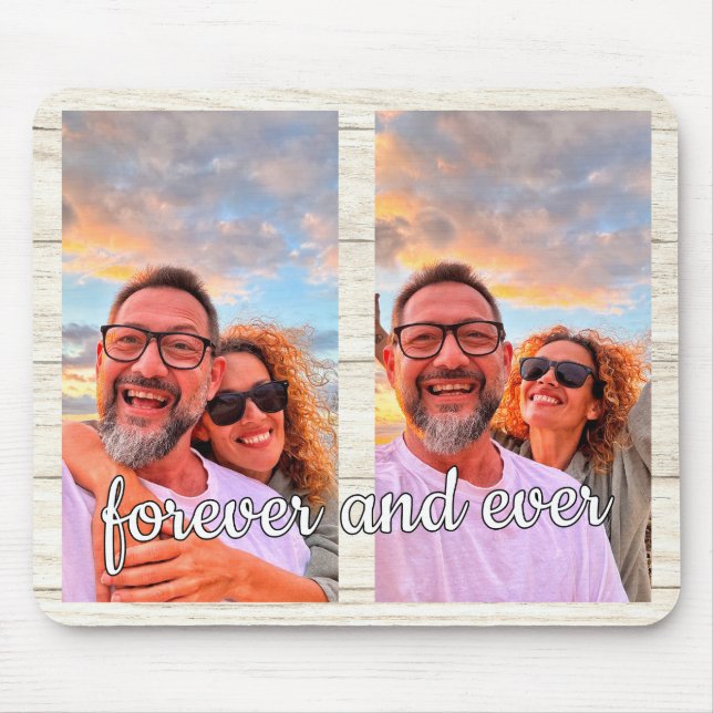 Mousepad Monograma Personalizado de Colagem de Fotografias  (Frente)