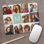 Mousepad Monograma Personalizado de Colagem de Fotografias<br><div class="desc">Use até 11 quadrados Instagram ou selecione fotos telefônicas para criar um presente exclusivo e pessoal. Ou você pode ficar com o filhote hipster e fazer uma moda. Se precisar ajustar as fotos,  clique na ferramenta personalizar para fazer alterações.</div>