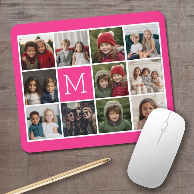 Mousepad Monograma Personalizado de Colagem de Fotos do Ins (Personalized mouse pad with your photos and text)