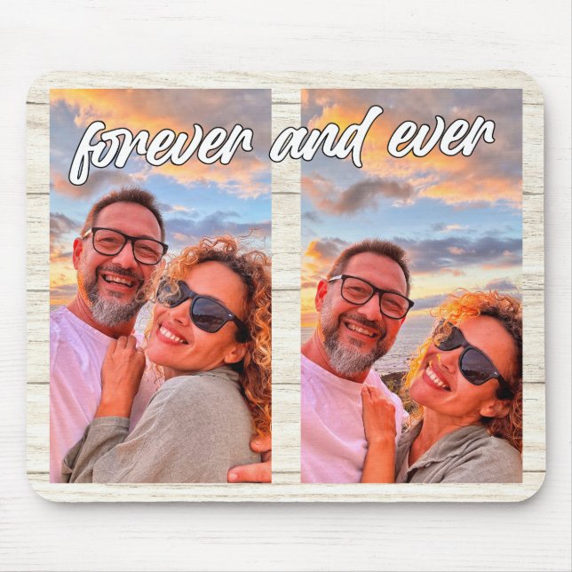 Mousepad Monograma Personalizado de Colagem Moderno de 2 Fo (Frente)