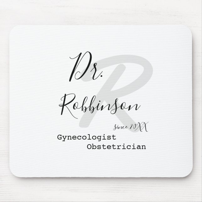 Mousepad Monograma Personalizado de Obstetra Ginecologista  (Frente)