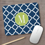 Mousepad Monograma Personalizado de Padrão Geométrico do li<br><div class="desc">Um design de quatrefoil gráfico ousado em cores frescas e alegres. Se precisar ajustar os monogramas,  clique no botão personalizar e faça alterações.</div>