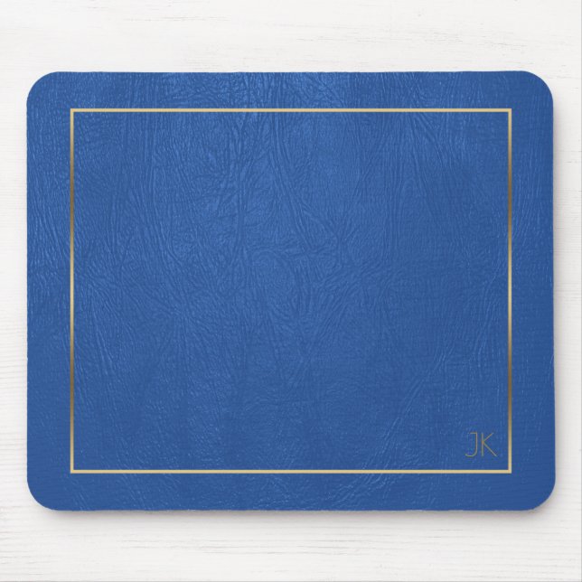 Mousepad Monograma Personalizado de Quadro Dourado de Textu (Frente)
