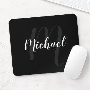 Mousepad Monograma Personalizado de Script Moderno e Nome P