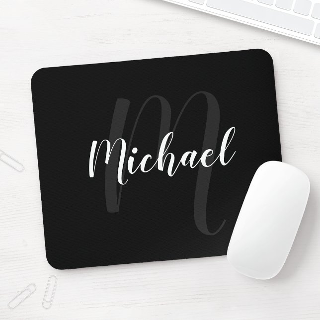 Mousepad Monograma Personalizado de Script Moderno e Nome P (Criador carregado)
