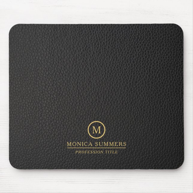 Mousepad Monograma Personalizado de Texto Minimalista em Co (Frente)