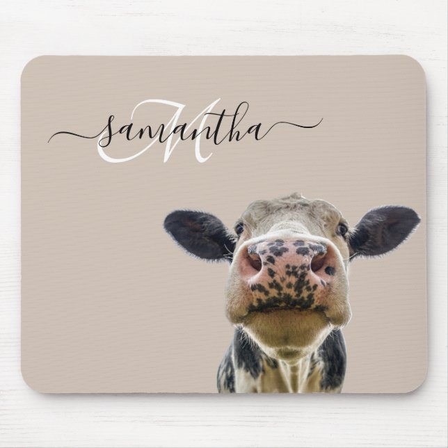 Mousepad Monograma Personalizado de Vaca de Pequim (Frente)