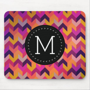 Mousepad Monograma Personalizado do Padrão Geométrico Leg
