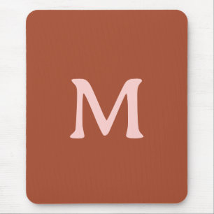 Mousepad Monograma Personalizado Laranja Queimado