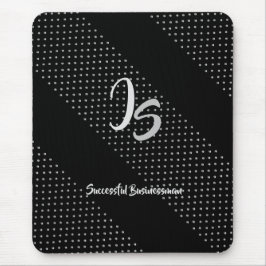 Mousepad Monograma Pessoal de Prata "Empresário Bem-Sucedid