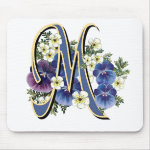 Mousepad Monograma pintado à mão da inicial do amor