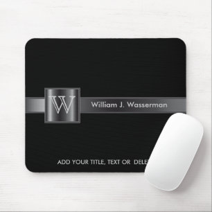 Mousepad Monograma preto e aço