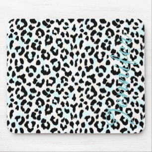 Mousepad Monograma preto e branco chique do impressão da
