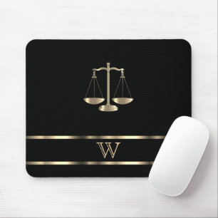 Mousepad Monograma preto e Dourado - advogado