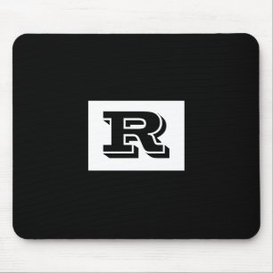 Mousepad Monograma preto esboçado grande, preto