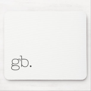 Mousepad Monograma Retro Minimal Branco