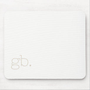 Mousepad Monograma Retro Minimal Branco Marfim