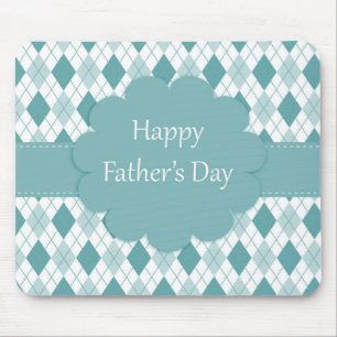 Mousepad Monograma Retroativo Padrão de Argyle Verde e Bra