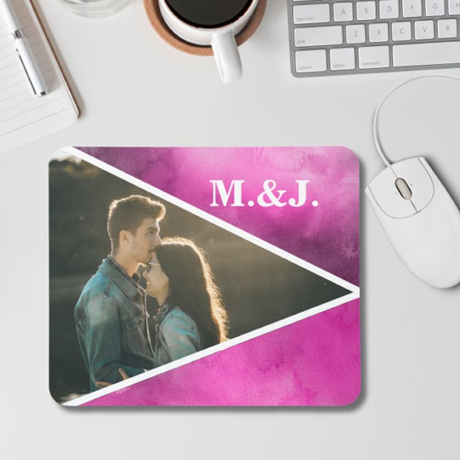 Mousepad Monograma Rosa Fotográfico (Criador carregado)
