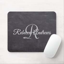 Mousepad Monograma Russo Preto Chalkboard