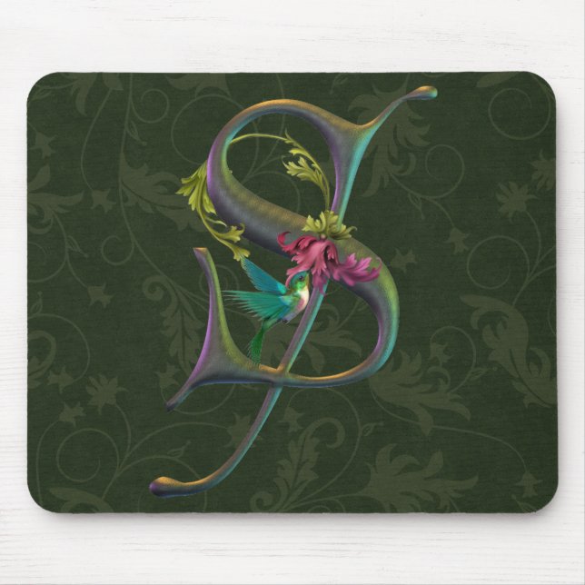 Mousepad Monograma S do colibri (Frente)