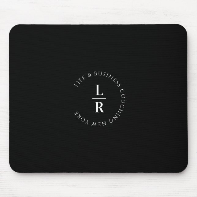 Mousepad Monograma, salão, minimalista, preto (Frente)