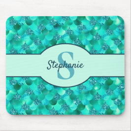 Mousepad Monograma Scalid Sea Green Aqua Blue