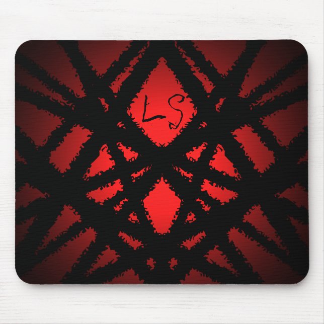 Mousepad Monograma simétrico de abstrato (Frente)