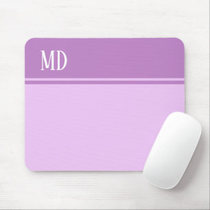 Mousepad Monograma Simples e Bonito em tiras Roxas