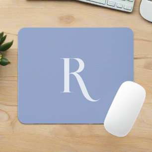Mousepad Monograma Simples Limpo Tipografia Inicial Azul