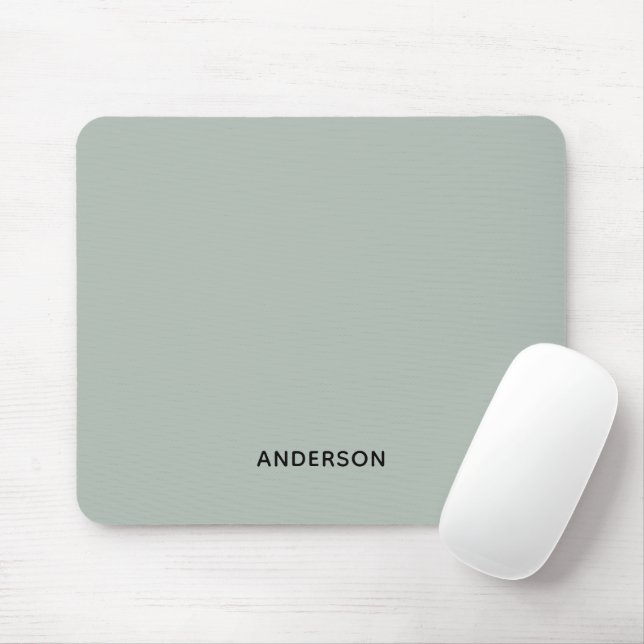 Mousepad Monograma Simples Personalizado de Cinza e Nome |  (Com mouse)