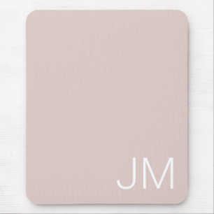 Mousepad Monograma SuperDimensionado Tons Rosa Bege Brancos
