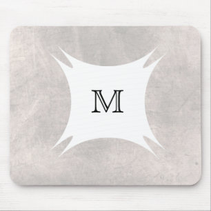 Mousepad Monograma traseiro Personalizar branco limpo