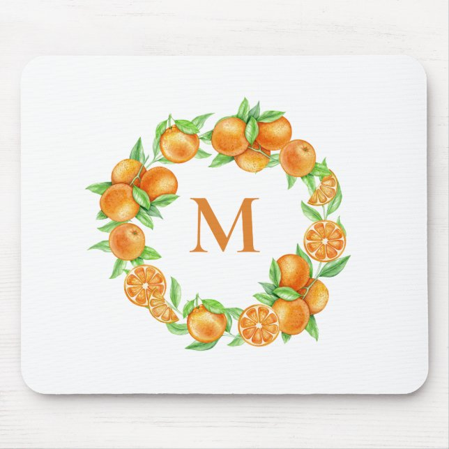 Mousepad Monograma Tropical de Laranjas Aquáticas (Frente)