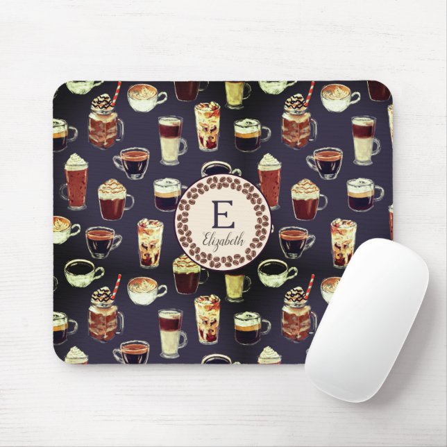 Mousepad Monograma Venti Café Fall Dark Roxo (Com mouse)