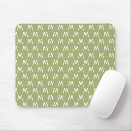 Mousepad Monograma Verde e Branco Legal