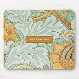 Mousepad Monograma Verde Floral Amarelo Botânico