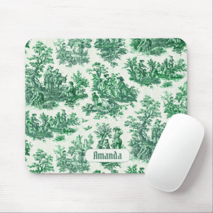 Mousepad Monograma verde-floral de galhardetes