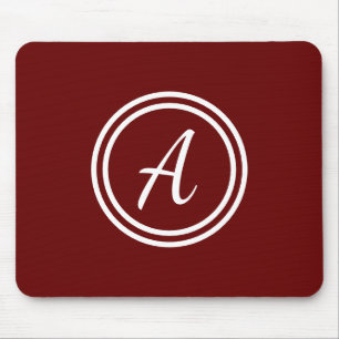 Mousepad Monograma Vermelho e Branco Minimalista Cugado Ini