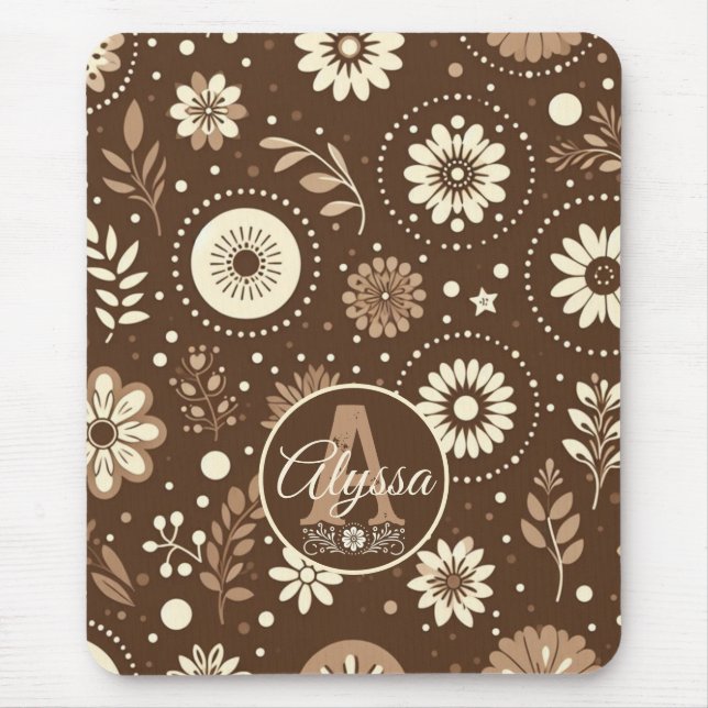 Mousepad Monograma Vintage Floral Harmonia (Frente)