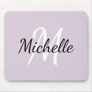 Mousepad Monograma Violeta Moderna + Nome
