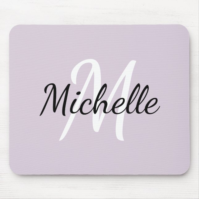 Mousepad Monograma Violeta Moderna + Nome (Frente)