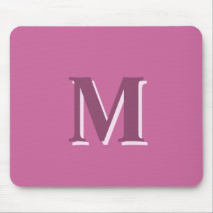 Mousepad monograma vívido, cor-de-rosa sólido
