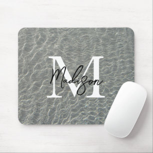 Mousepad Monogramas de água e areia do oceano de praia