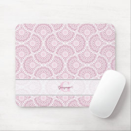 Mousepad Monogramas de Arte Rosa Deco Confetti Lace Mandala