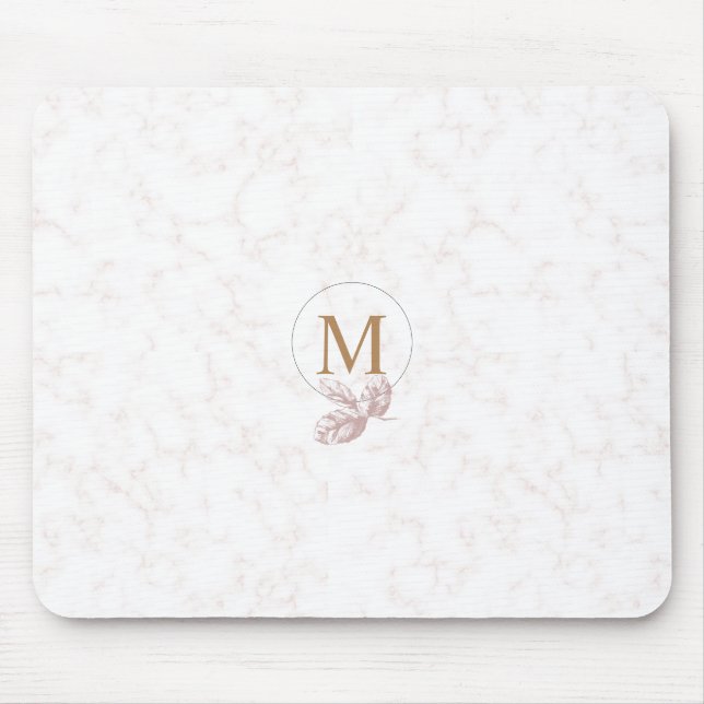 Mousepad Monogrammed indicado por letras cor-de-rosa & (Frente)