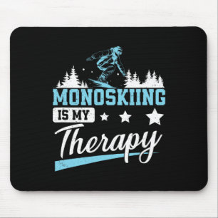 Mousepad Monoski é Minha Terapia Camisa Divertida de Monosk