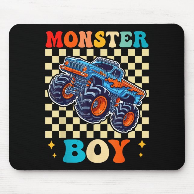 Mousepad Monster Truck Boy Family Matching Monster Trucks B (Frente)